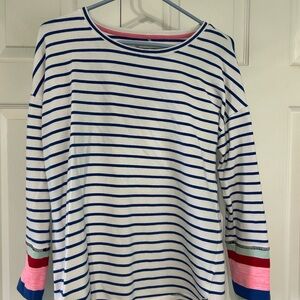 Talbots Blue and White Striped Top